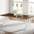 70.87-inch Wood Metal Rectangular Kitchen Dining Table for 6-8