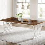 70.87-inch Wood Metal Rectangular Kitchen Dining Table for 6-8