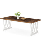70.87-inch Wood Metal Rectangular Kitchen Dining Table for 6-8