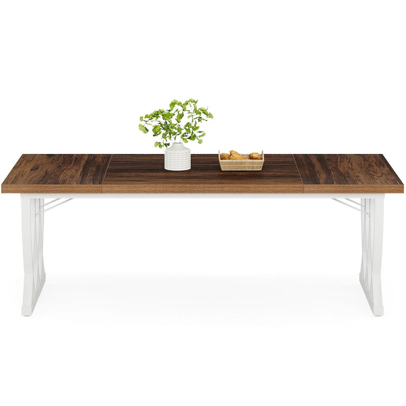 70.87-inch Wood Metal Rectangular Kitchen Dining Table for 6-8
