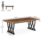 70.87-inch Wood Metal Rectangular Kitchen Dining Table for 6-8