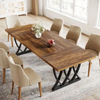 70.87-inch Wood Metal Rectangular Kitchen Dining Table for 6-8