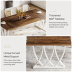 70.87-inch Wood Metal Rectangular Kitchen Dining Table for 6-8